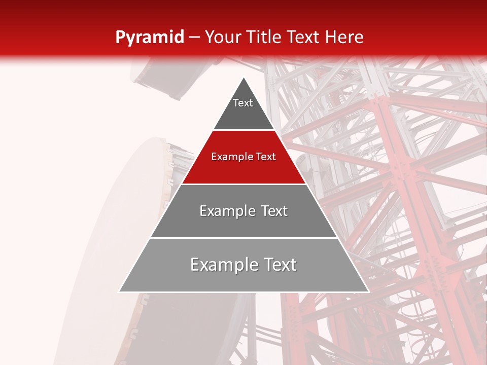 A Red And White Tower With A Satellite Dish On Top Of It PowerPoint Template
