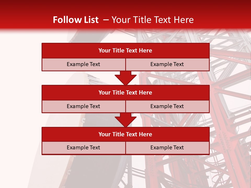 A Red And White Tower With A Satellite Dish On Top Of It PowerPoint Template