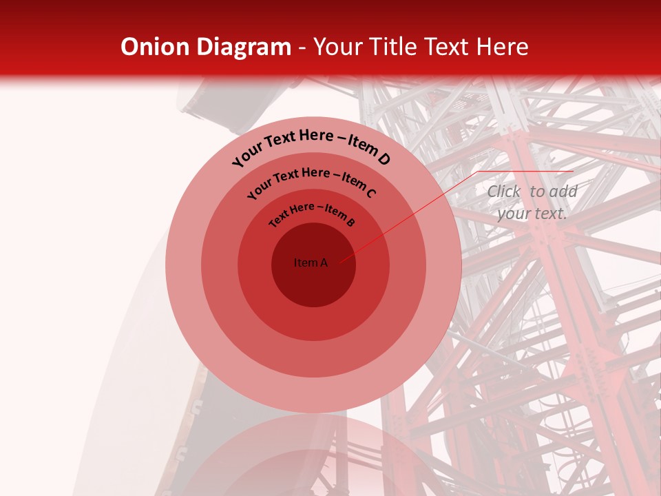 A Red And White Tower With A Satellite Dish On Top Of It PowerPoint Template