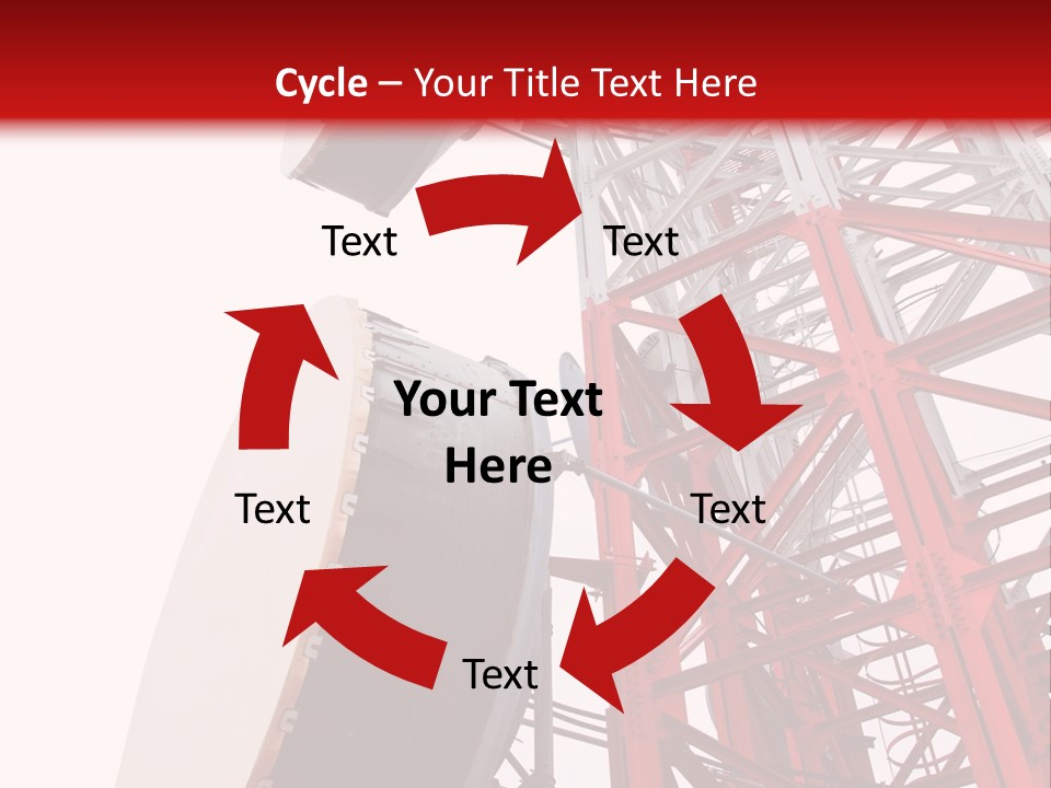 A Red And White Tower With A Satellite Dish On Top Of It PowerPoint Template
