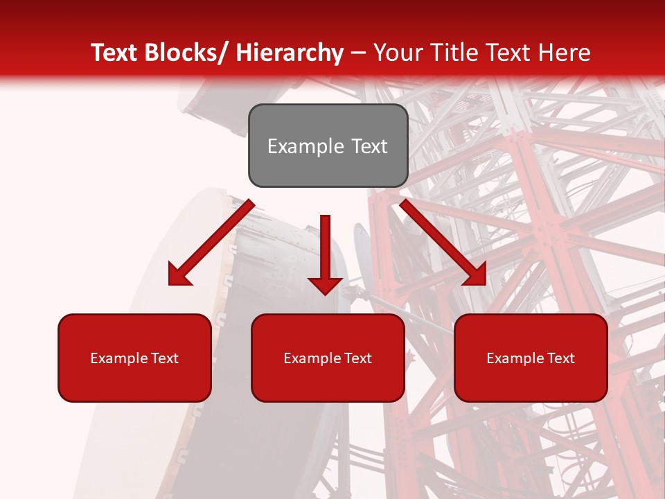 A Red And White Tower With A Satellite Dish On Top Of It PowerPoint Template