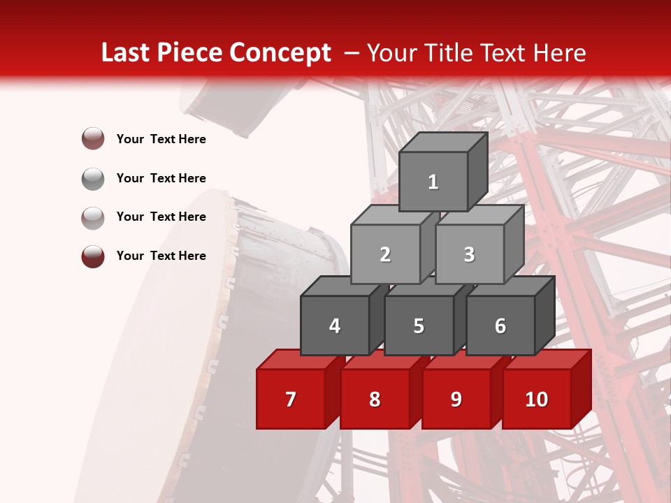 A Red And White Tower With A Satellite Dish On Top Of It PowerPoint Template