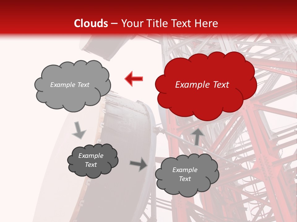 A Red And White Tower With A Satellite Dish On Top Of It PowerPoint Template