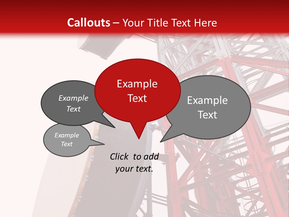 A Red And White Tower With A Satellite Dish On Top Of It PowerPoint Template