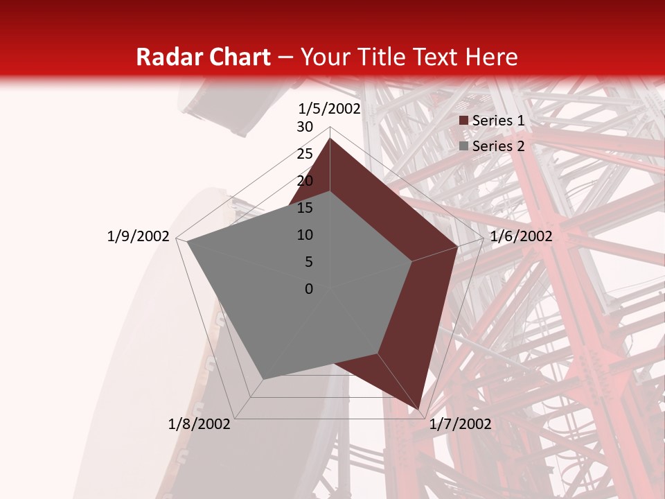 A Red And White Tower With A Satellite Dish On Top Of It PowerPoint Template