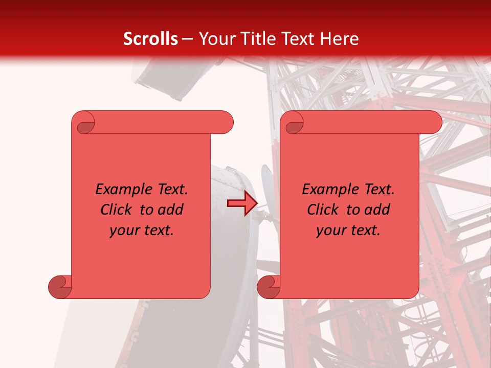 A Red And White Tower With A Satellite Dish On Top Of It PowerPoint Template