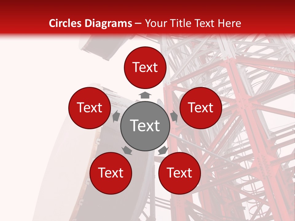 A Red And White Tower With A Satellite Dish On Top Of It PowerPoint Template