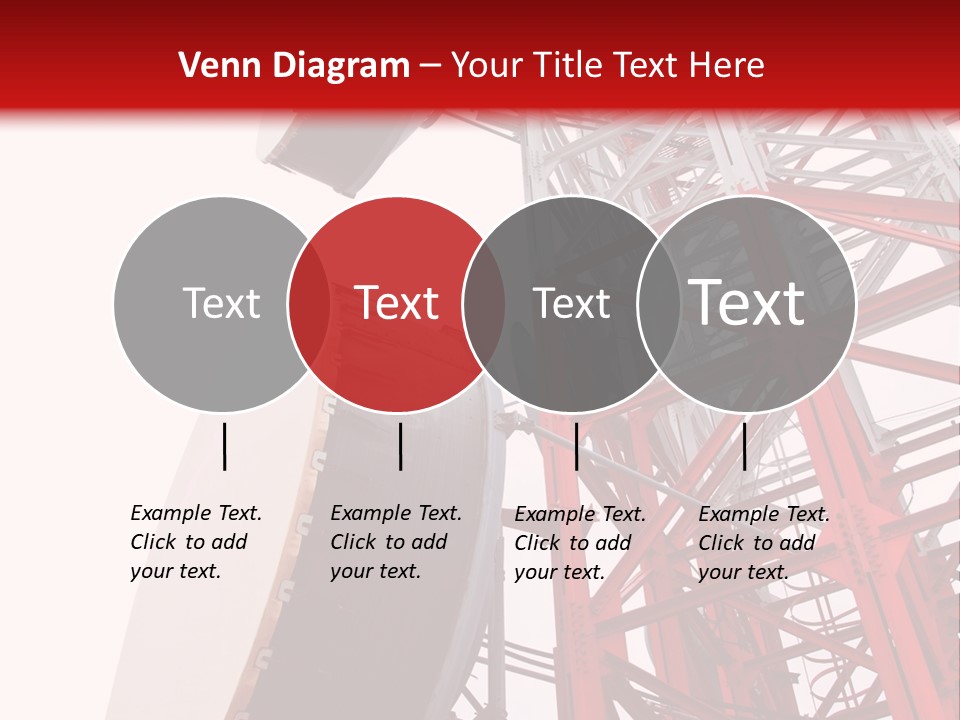 A Red And White Tower With A Satellite Dish On Top Of It PowerPoint Template