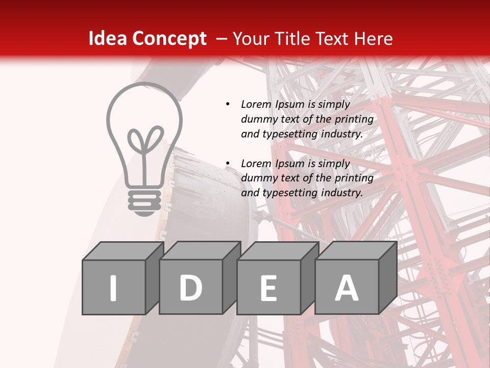 A Red And White Tower With A Satellite Dish On Top Of It PowerPoint Template