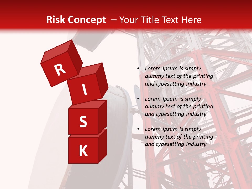 A Red And White Tower With A Satellite Dish On Top Of It PowerPoint Template