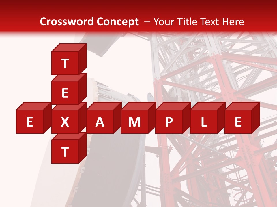 A Red And White Tower With A Satellite Dish On Top Of It PowerPoint Template