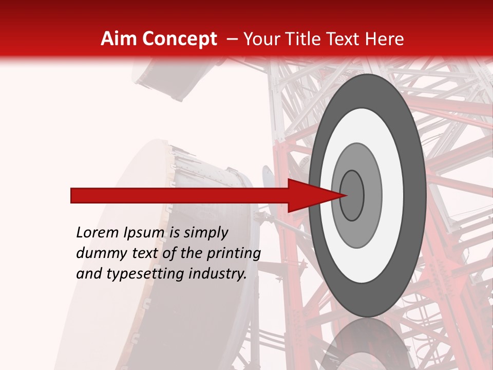 A Red And White Tower With A Satellite Dish On Top Of It PowerPoint Template