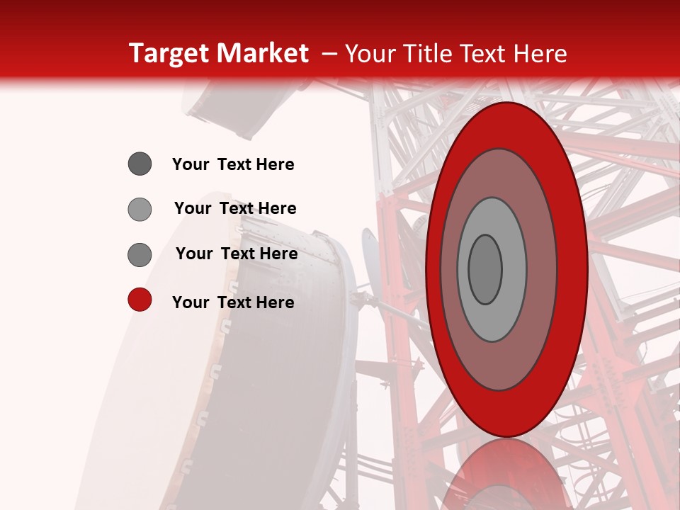 A Red And White Tower With A Satellite Dish On Top Of It PowerPoint Template
