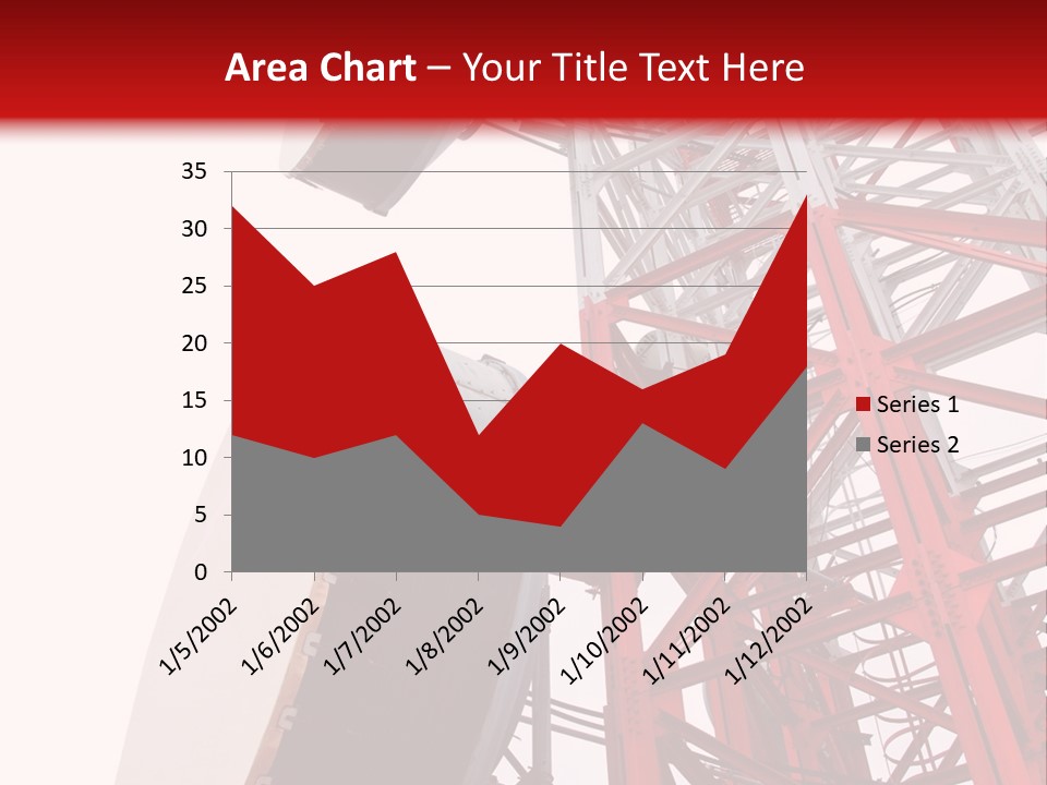 A Red And White Tower With A Satellite Dish On Top Of It PowerPoint Template