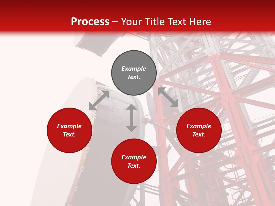 A Red And White Tower With A Satellite Dish On Top Of It PowerPoint Template