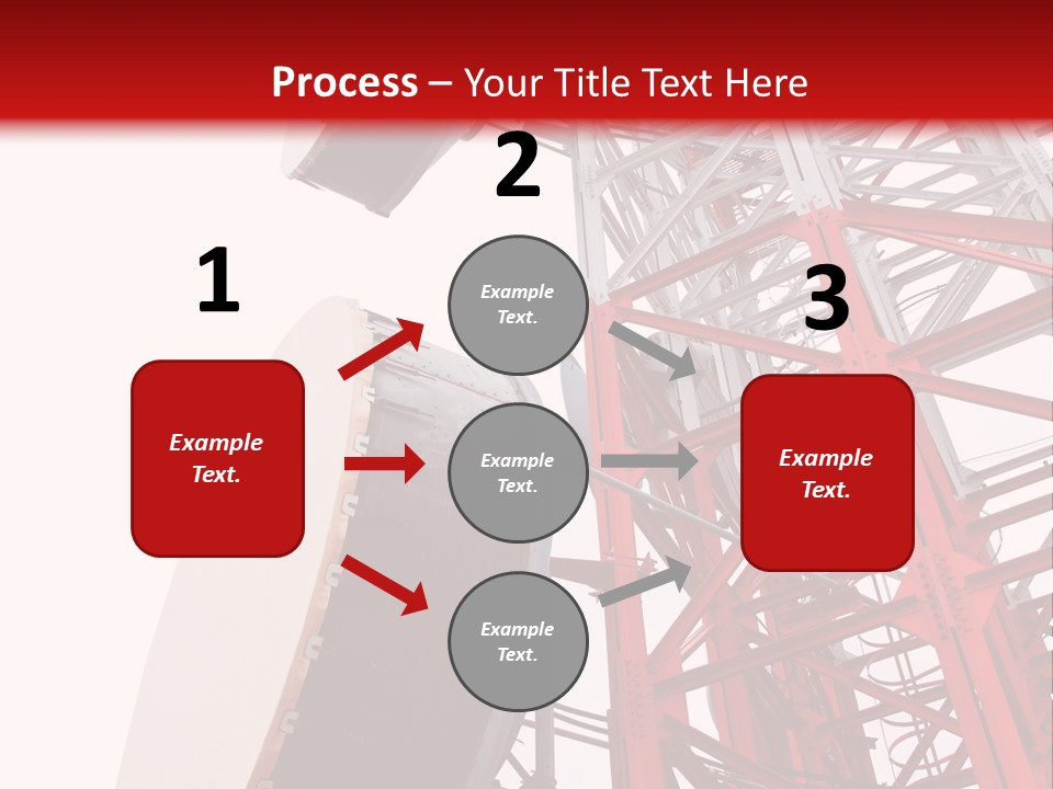 A Red And White Tower With A Satellite Dish On Top Of It PowerPoint Template