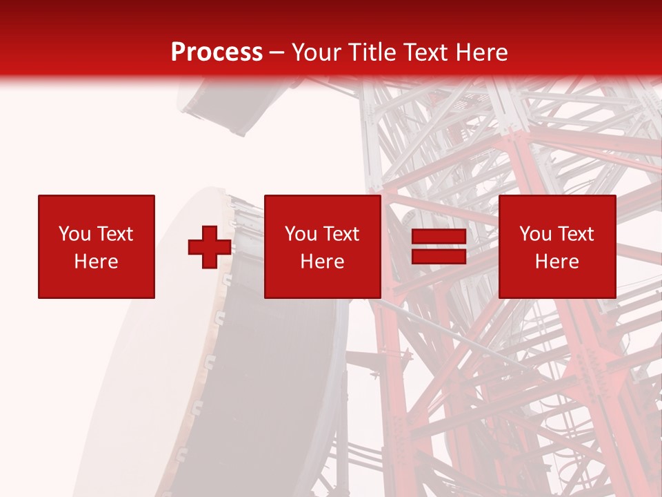 A Red And White Tower With A Satellite Dish On Top Of It PowerPoint Template