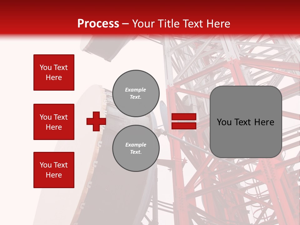 A Red And White Tower With A Satellite Dish On Top Of It PowerPoint Template