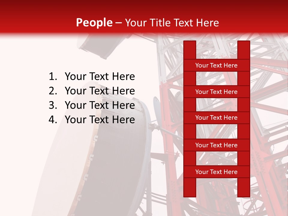 A Red And White Tower With A Satellite Dish On Top Of It PowerPoint Template