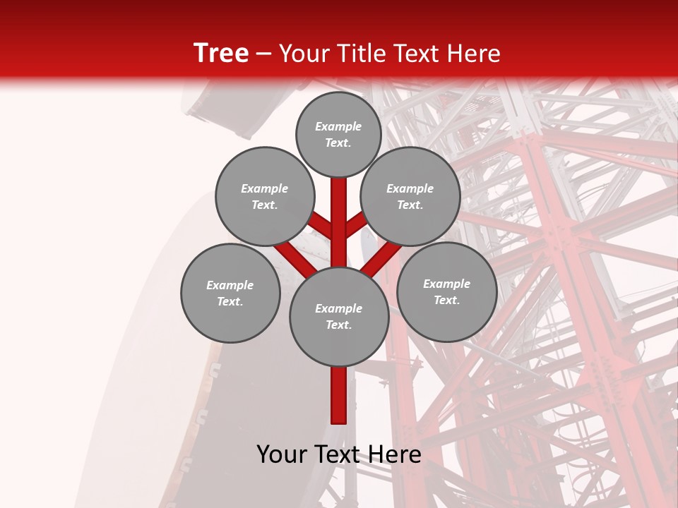A Red And White Tower With A Satellite Dish On Top Of It PowerPoint Template
