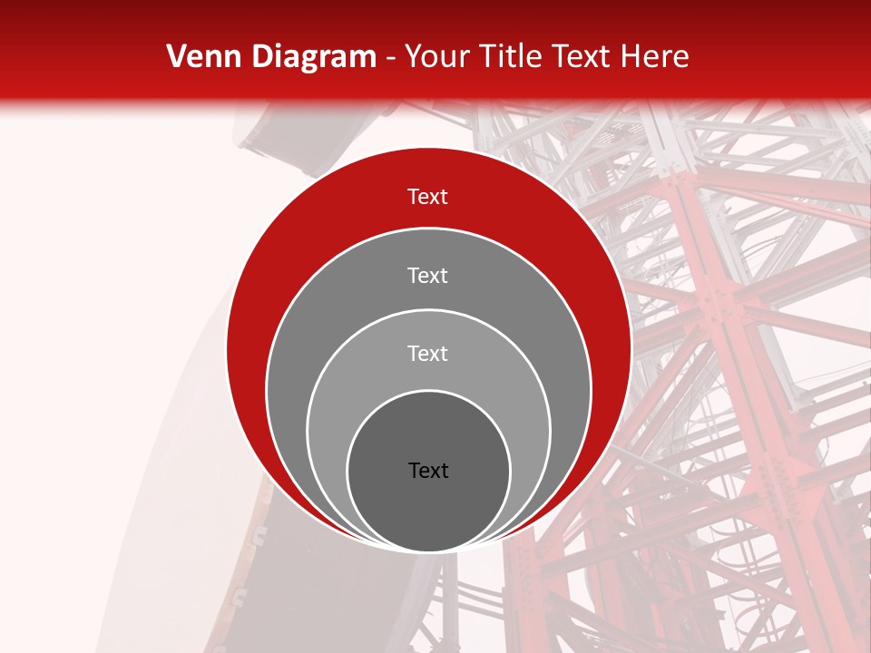 A Red And White Tower With A Satellite Dish On Top Of It PowerPoint Template