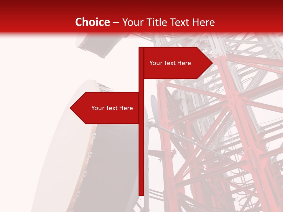 A Red And White Tower With A Satellite Dish On Top Of It PowerPoint Template