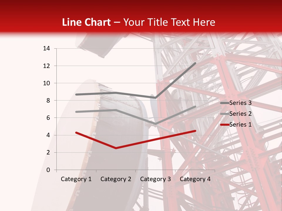 A Red And White Tower With A Satellite Dish On Top Of It PowerPoint Template