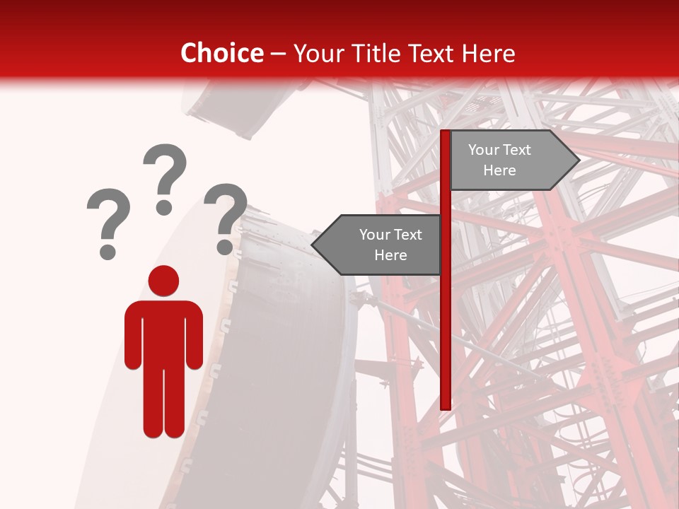 A Red And White Tower With A Satellite Dish On Top Of It PowerPoint Template