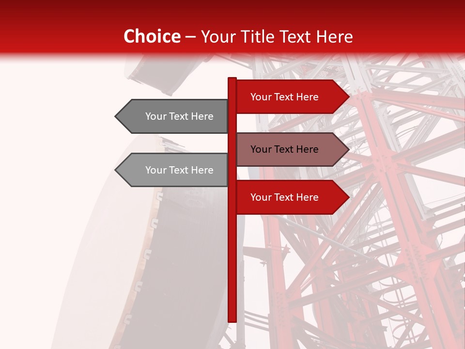 A Red And White Tower With A Satellite Dish On Top Of It PowerPoint Template