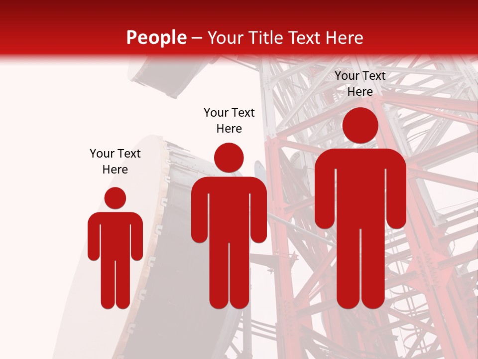 A Red And White Tower With A Satellite Dish On Top Of It PowerPoint Template