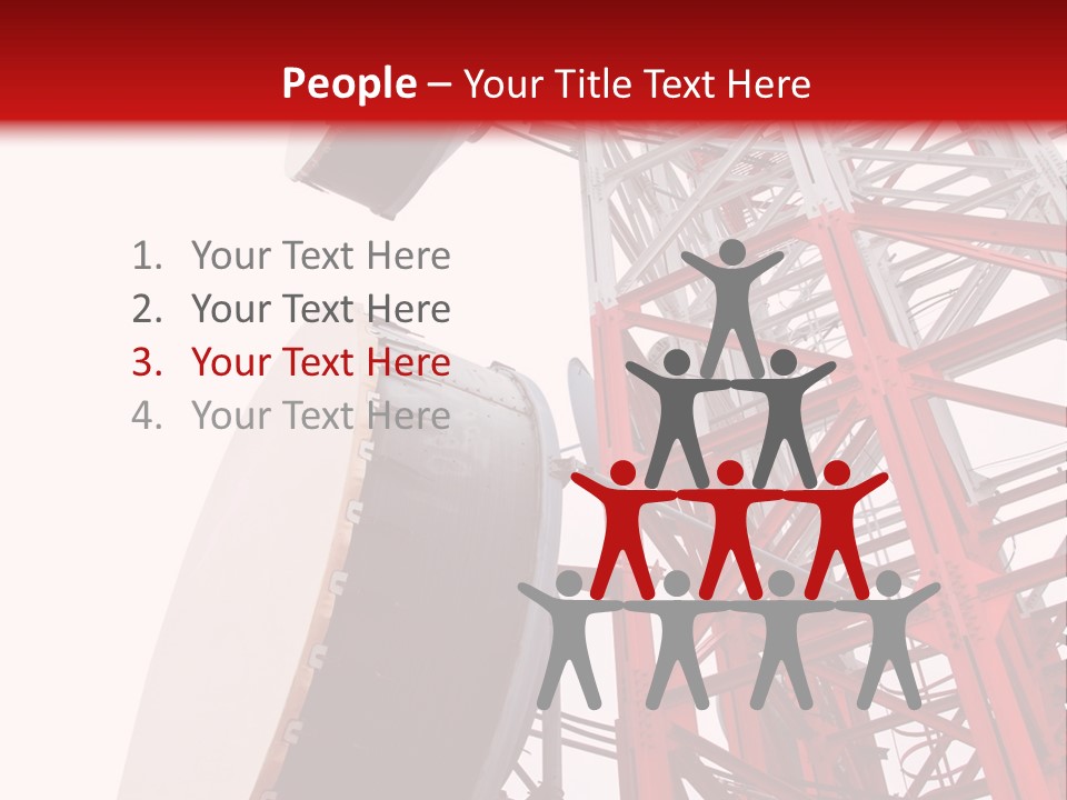 A Red And White Tower With A Satellite Dish On Top Of It PowerPoint Template
