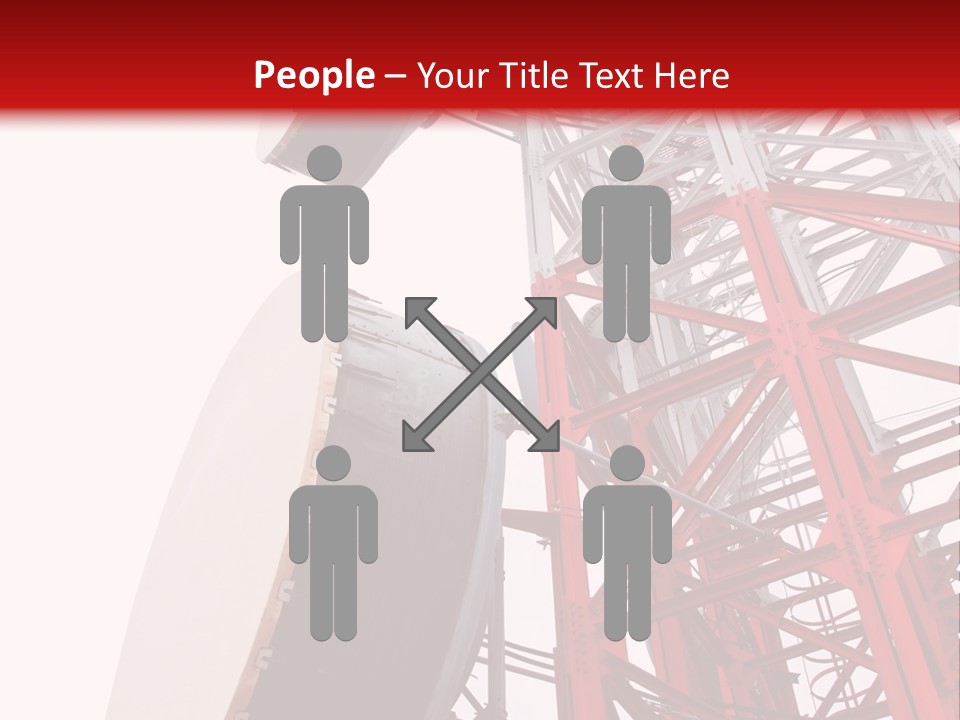 A Red And White Tower With A Satellite Dish On Top Of It PowerPoint Template