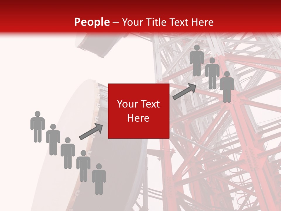 A Red And White Tower With A Satellite Dish On Top Of It PowerPoint Template