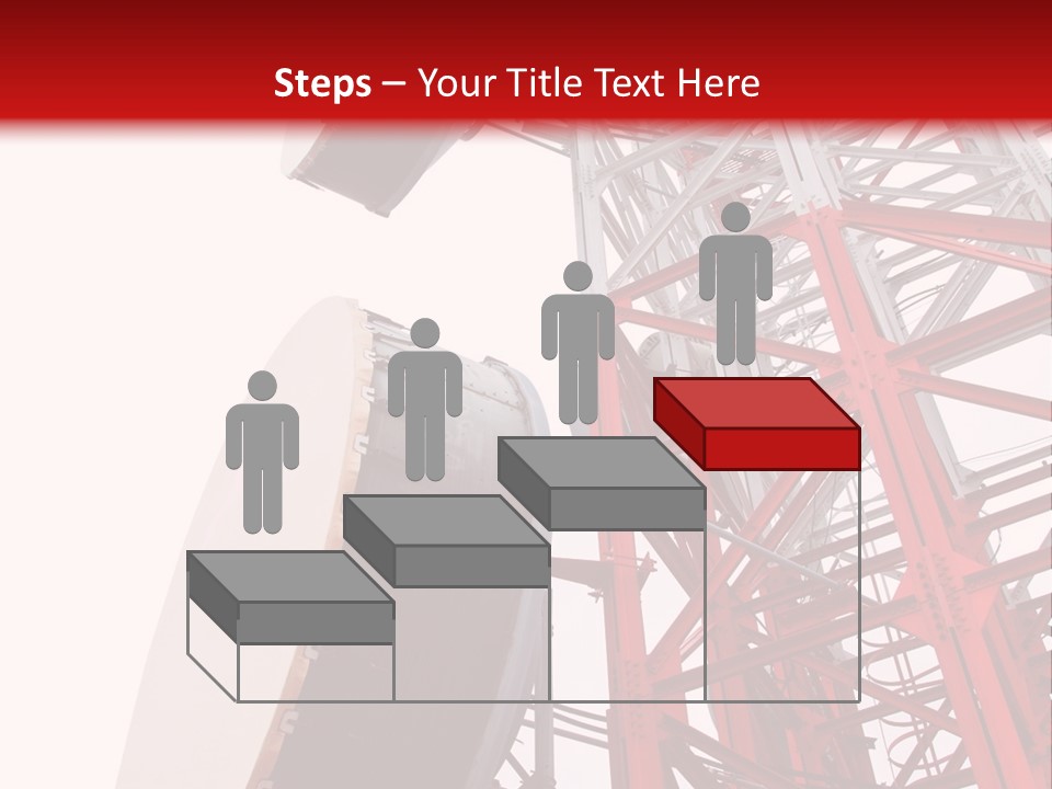 A Red And White Tower With A Satellite Dish On Top Of It PowerPoint Template