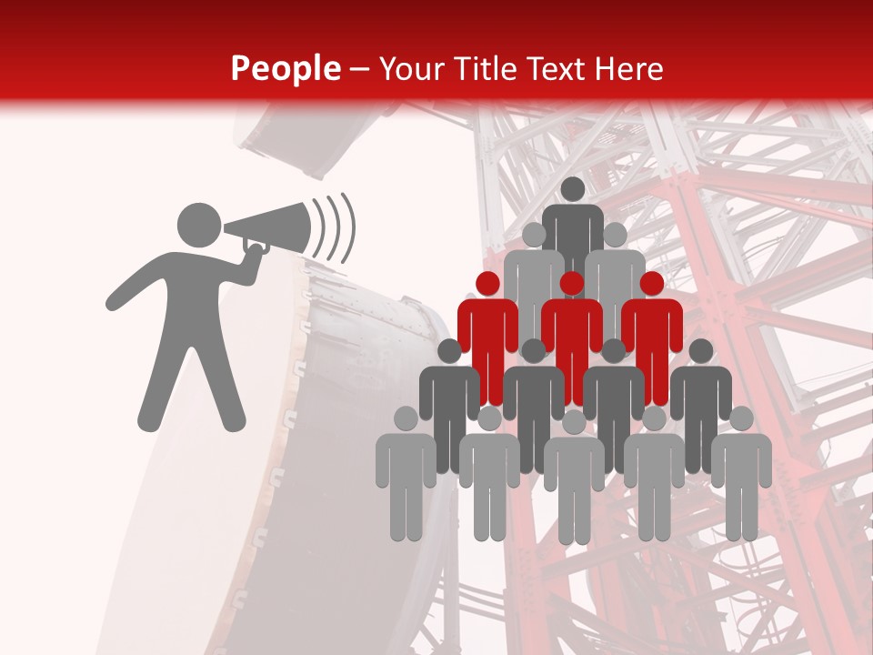 A Red And White Tower With A Satellite Dish On Top Of It PowerPoint Template