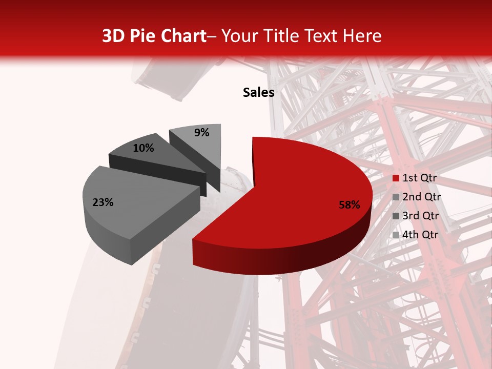 A Red And White Tower With A Satellite Dish On Top Of It PowerPoint Template