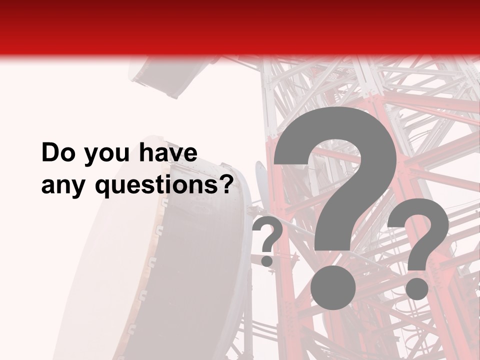 A Red And White Tower With A Satellite Dish On Top Of It PowerPoint Template