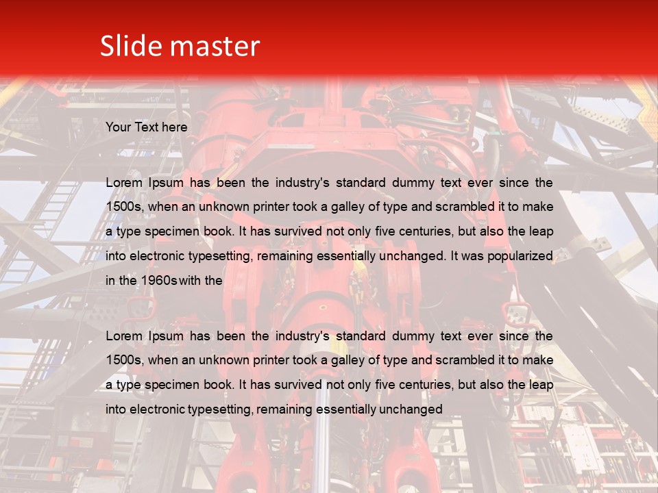 A Red Power Plant With Wires And Wires In The Background PowerPoint Template