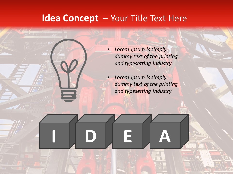 A Red Power Plant With Wires And Wires In The Background PowerPoint Template