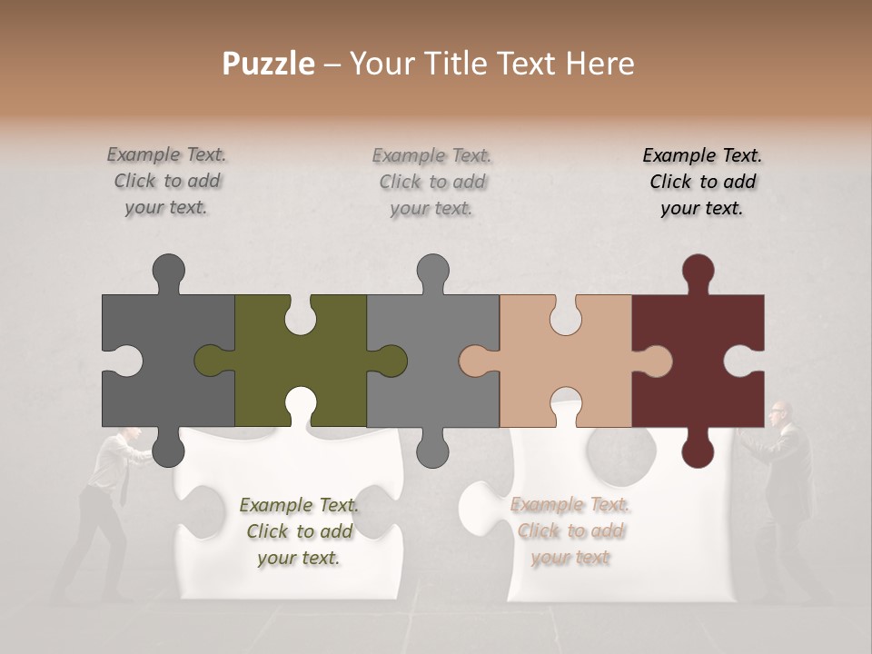 A Group Of People Putting Pieces Of A Puzzle Together PowerPoint Template