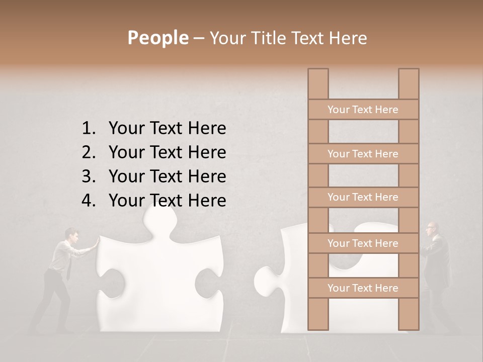 A Group Of People Putting Pieces Of A Puzzle Together PowerPoint Template