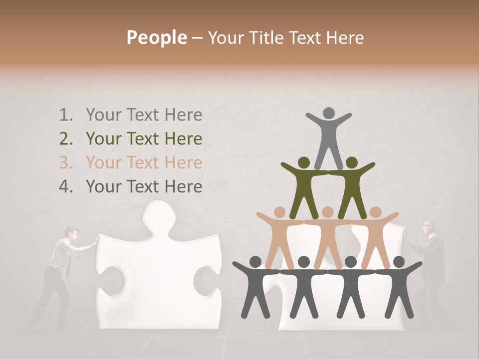 A Group Of People Putting Pieces Of A Puzzle Together PowerPoint Template
