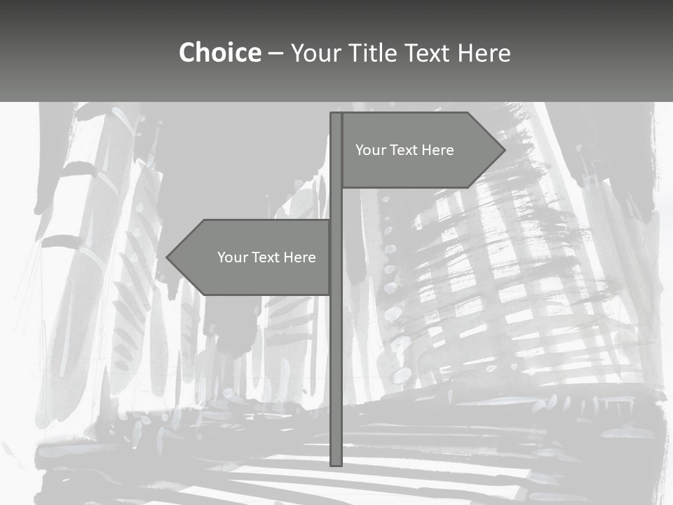 A Black And White Picture Of A City PowerPoint Template