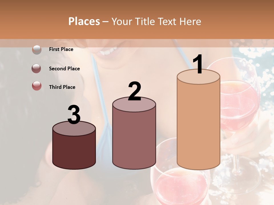 A Woman In A Bikini Holding Two Glasses Of Wine PowerPoint Template