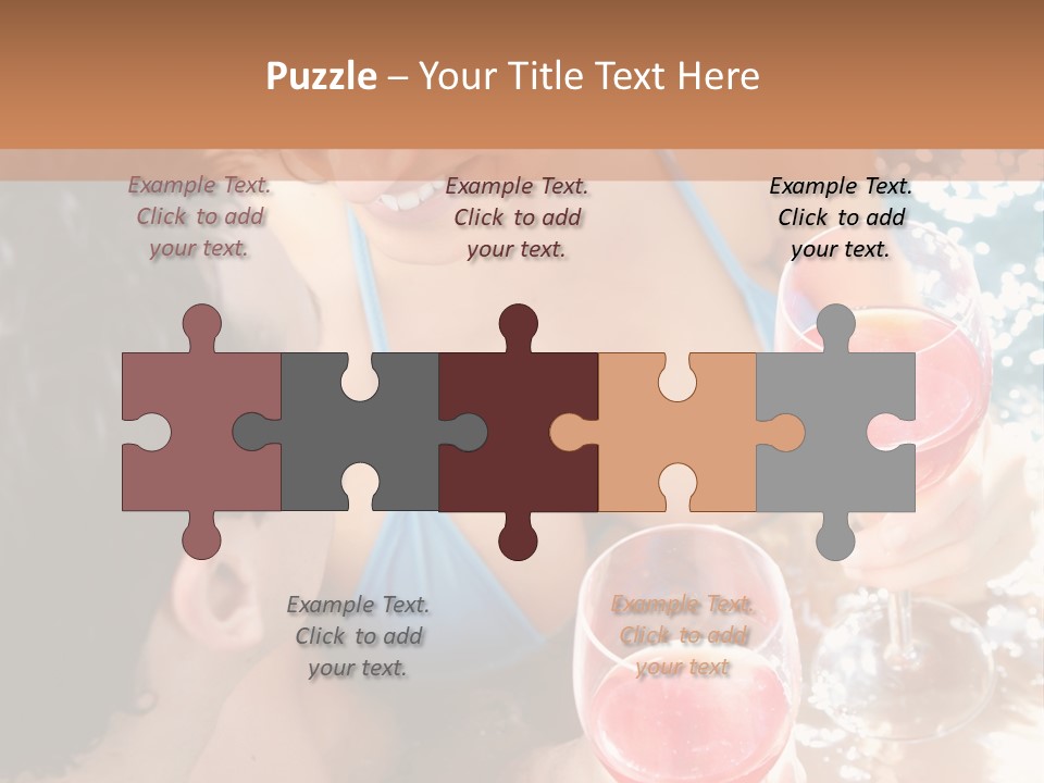 A Woman In A Bikini Holding Two Glasses Of Wine PowerPoint Template