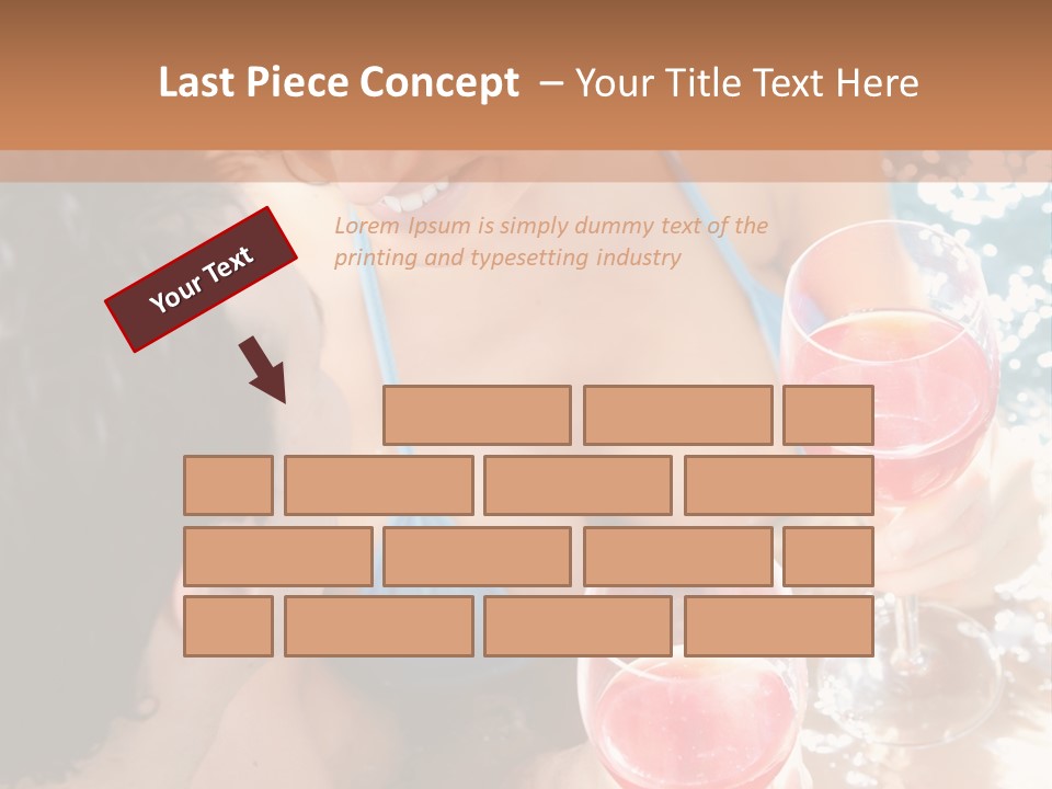 A Woman In A Bikini Holding Two Glasses Of Wine PowerPoint Template