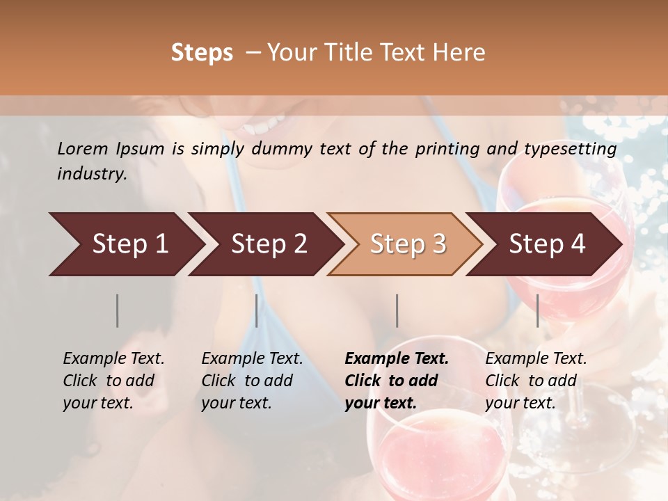 A Woman In A Bikini Holding Two Glasses Of Wine PowerPoint Template