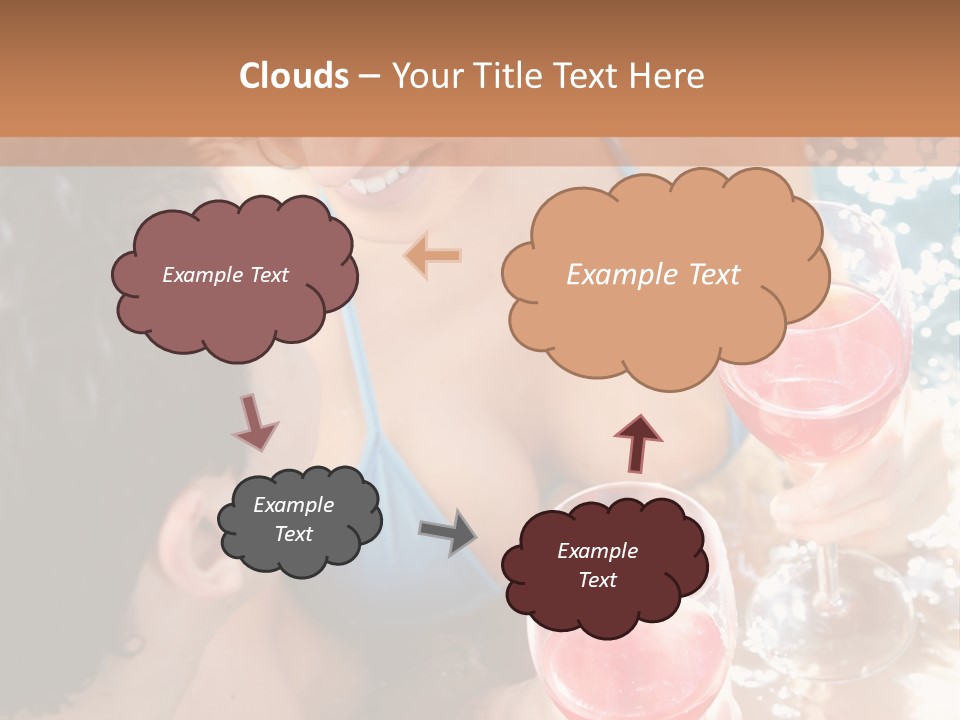 A Woman In A Bikini Holding Two Glasses Of Wine PowerPoint Template