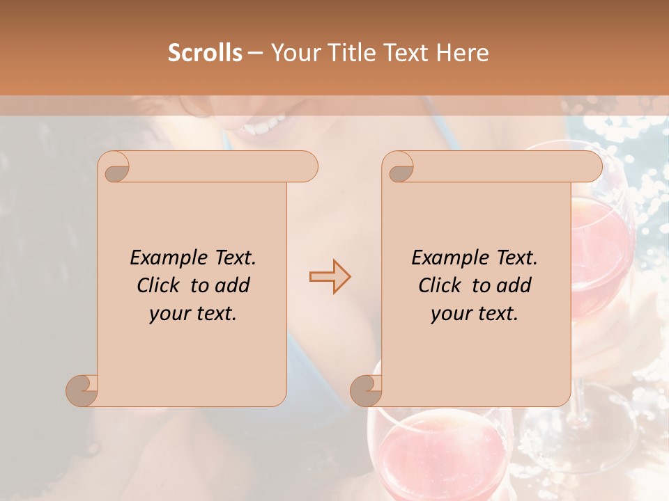 A Woman In A Bikini Holding Two Glasses Of Wine PowerPoint Template