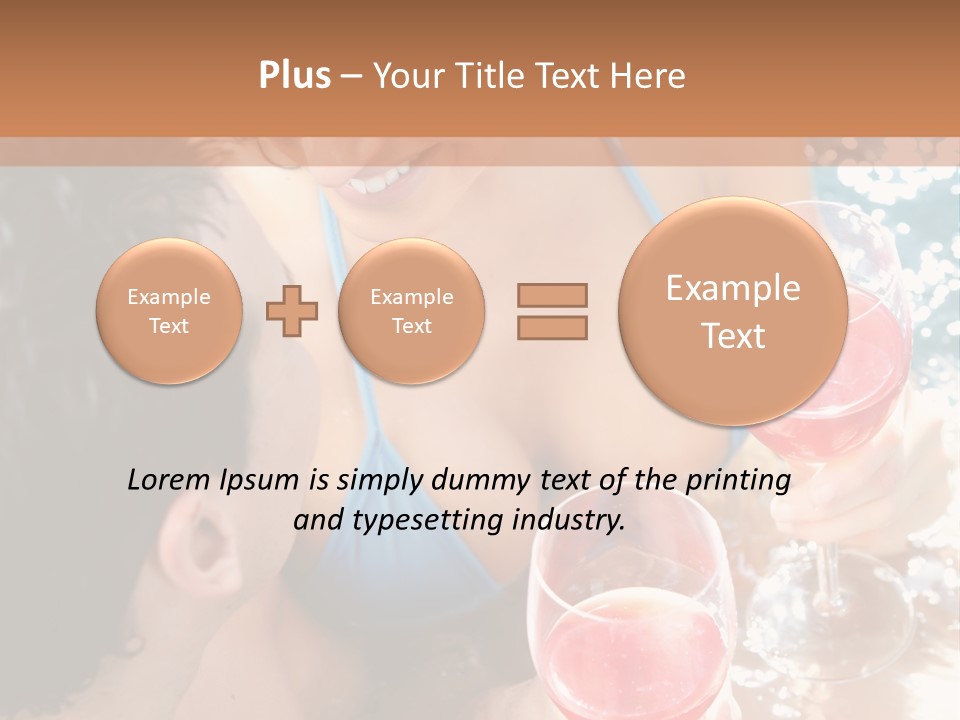 A Woman In A Bikini Holding Two Glasses Of Wine PowerPoint Template